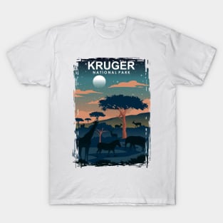 Kruger National Park Night Travel Poster South Africa T-Shirt